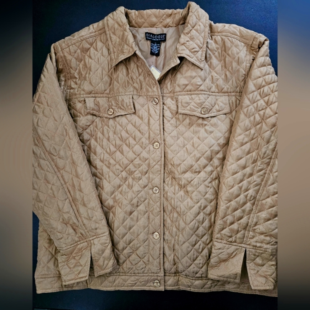 NWT - Silk "Dialogue" Gold Jacket - Size 1X